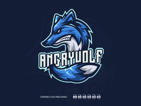 Download Wolf E-Sport Cartoon Illustration Logo - Car Collection