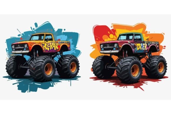 Download Monster Car Vectors EPS Bundle - Car Collection