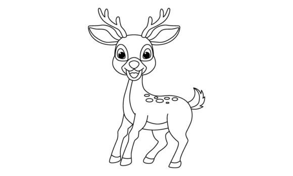 Download Cute Deer Cartoon Vector Coloring Page - Car Collection