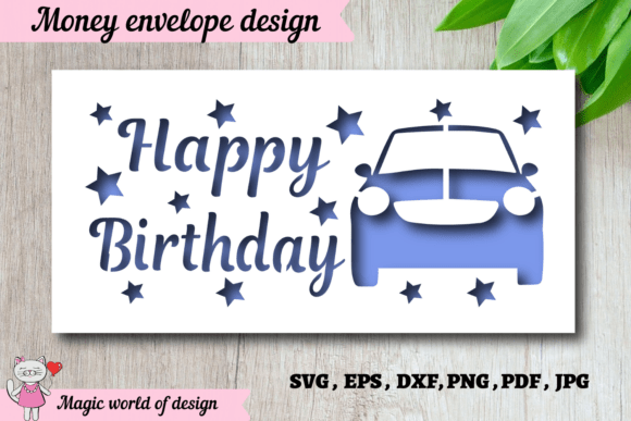 Download Gift Envelope for Money with a Car SVG - Car Collection