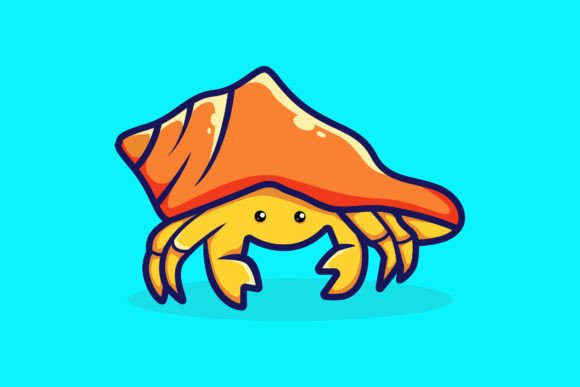 Download Cute Hermit Crab Cartoon Vector Icon - Car Collection