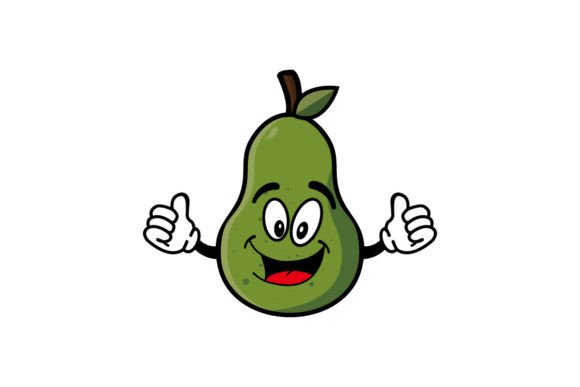 Download Cute Smiling Avocado Cartoon Character - Car Collection