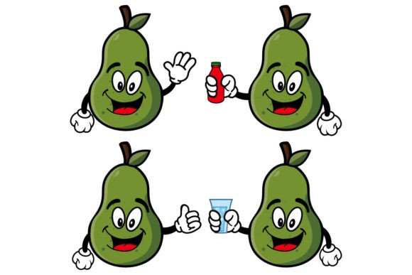 Download Smiling Avocado Cartoon Mascot Character - Car Collection