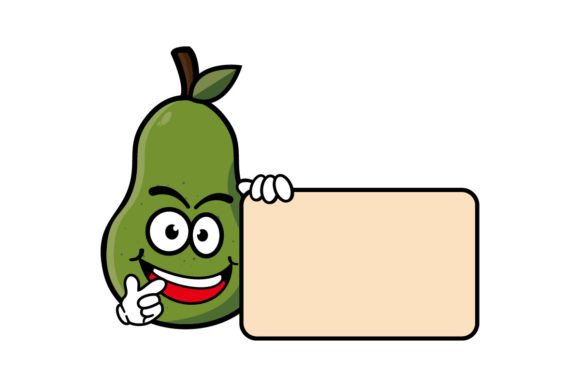 Download Cute Smiling Avocado Cartoon Character - Car Collection