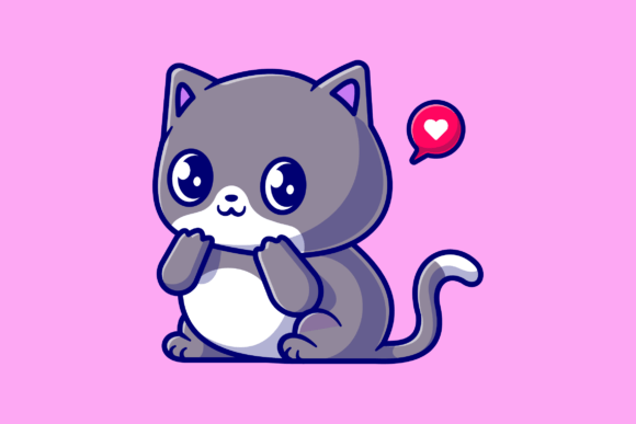 Download Cute Shy Cat Cartoon Illustration - Car Collection