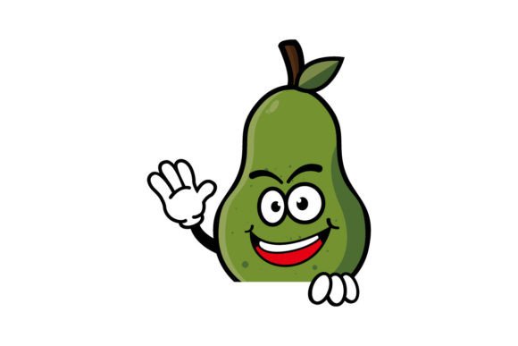Download Cute Smiling Avocado Cartoon Character - Car Collection