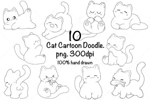 Download Cat Cartoon. Hand Drawn - Car Collection