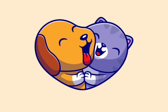 Download Cute Dog and Cute Cat Cartoon - Car Collection