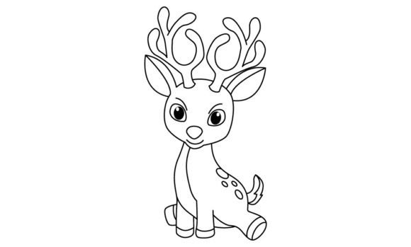 Download Funny Deer Cartoon Vector Coloring Page - Car Collection