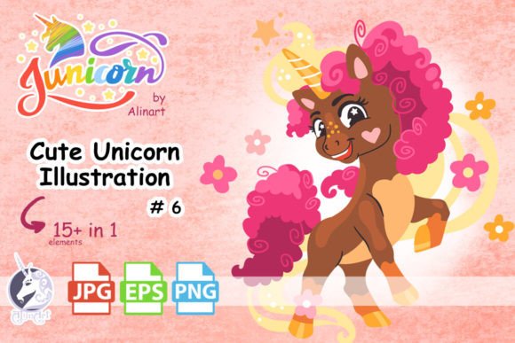 Download Floral Cartoon Unicorn Illustration - Car Collection
