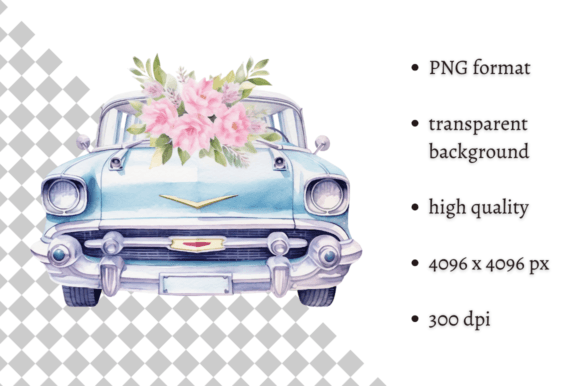 Download Watercolor Wedding Car Clipart - Car Collection