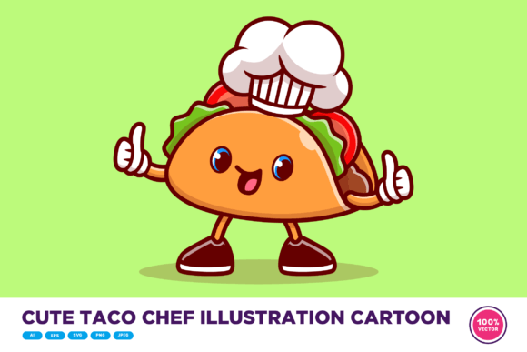 Download Cute Taco Chef Illustration Cartoon - Car Collection