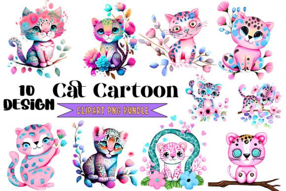 Download Vintage Cat Cartoon Clipart Bundle - Car Collection
