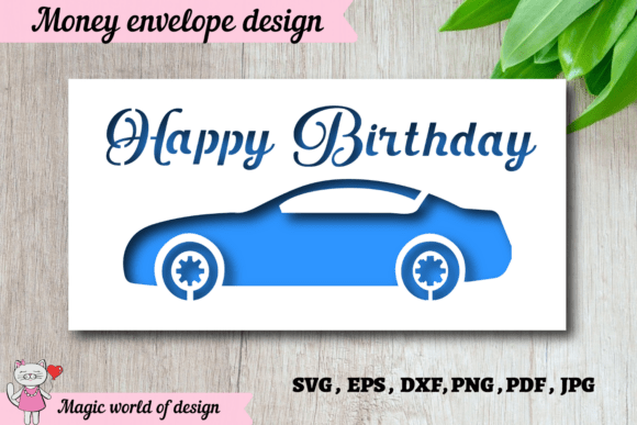 Download Gift Envelope for Money with a Car SVG - Car Collection