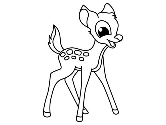 Download Funny Deer Cartoon for Coloring Book. - Car Collection