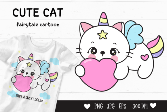 Download Cute Cat Cartoon Kawaii Clipart Fairy - Car Collection