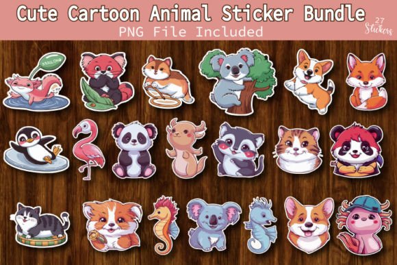 Download Cute Cartoon Animal Sticker Bundle - Car Collection