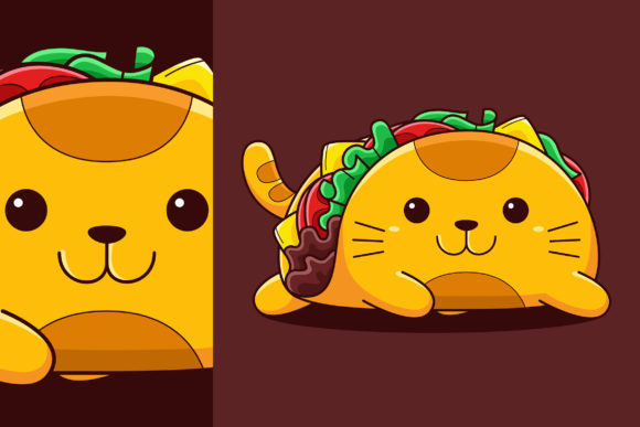 Download Cute Taco Cat Vector Cartoon Style - Car Collection