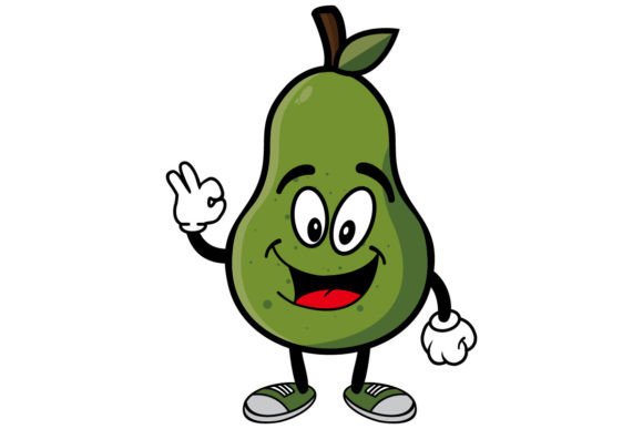 Download Smiling Avocado Cartoon Mascot Character - Car Collection