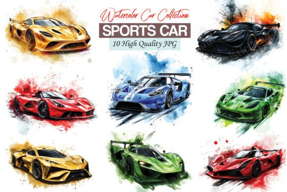 Download Watercolor Sports Racing Car Clipart - Car Collection