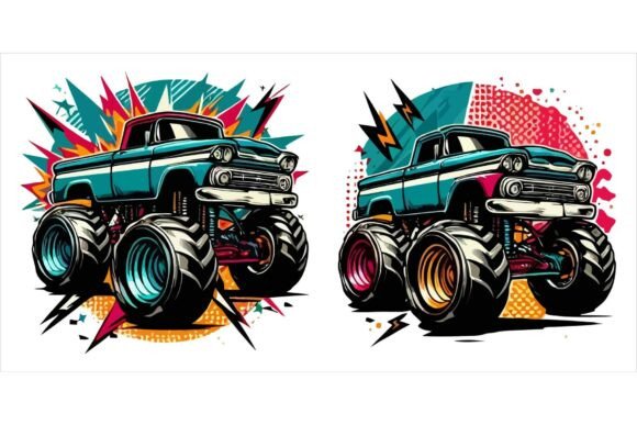 Download Monster Car Vectors EPS Bundle - Car Collection