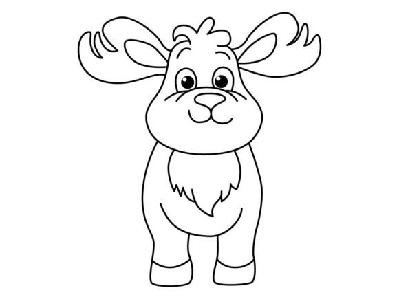 Download Funny Deer Cartoon for Coloring Book. - Car Collection