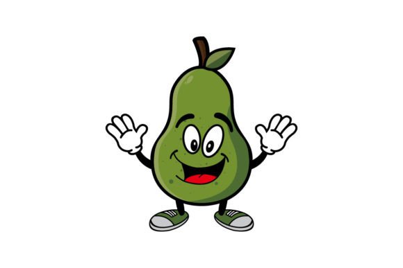 Download Cute Smiling Avocado Cartoon Character - Car Collection