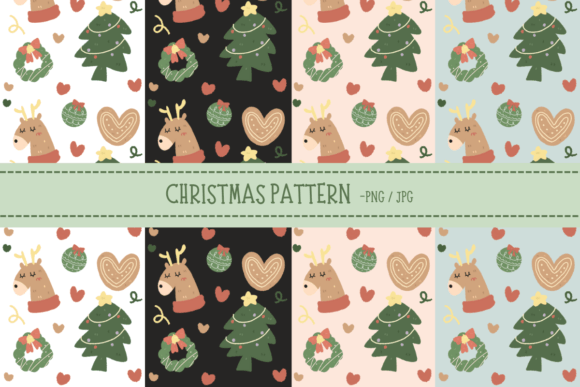 Download Cute Deer Cartoon Christmas Pattern - Car Collection