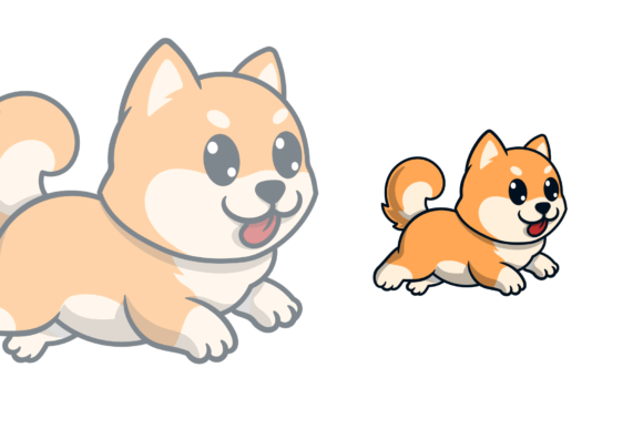 Download Shiba Inu Dog Running Cartoon - Car Collection