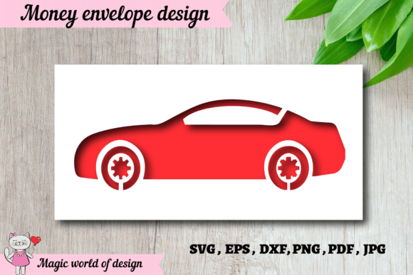 Download Gift Envelope for Money with a Car SVG - Car Collection