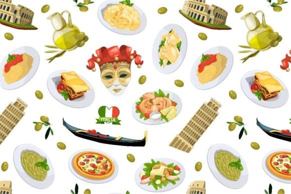 Download Vector Cartoon Italian Cuisine Elements - Car Collection