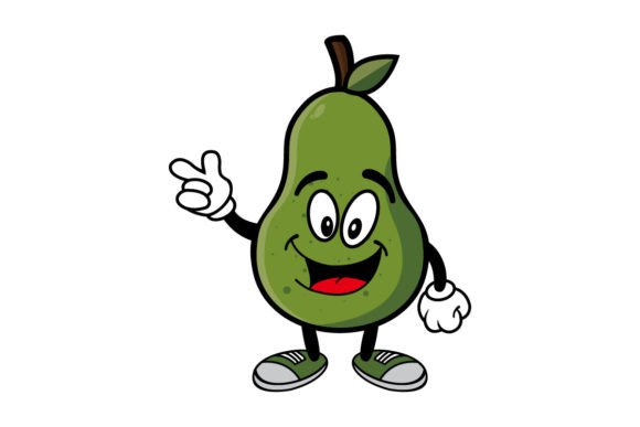 Download Cute Smiling Avocado Cartoon Character - Car Collection