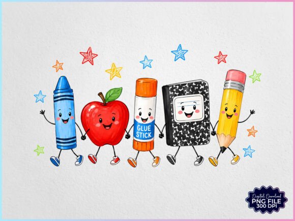Download Back to School Cartoon Supplies PNG - Car Collection
