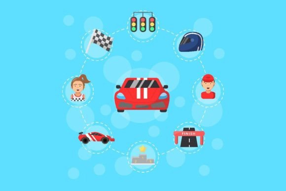 Download Vector Flat Car Racing Icon - Premium Resources