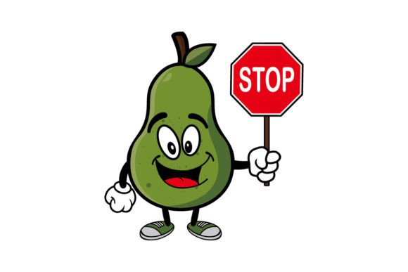Download Cute Smiling Avocado Cartoon Character - Car Collection