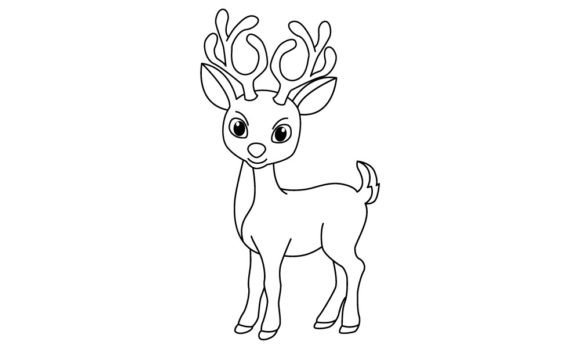 Download Cute Deer Cartoon Coloring Page - Car Collection