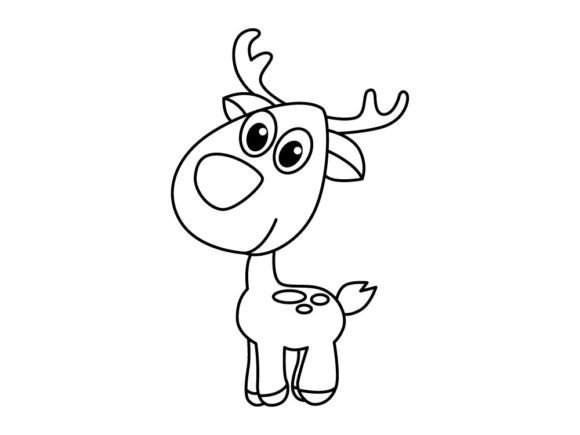 Download Funny Rain Deer Cartoon Coloring Book. - Car Collection